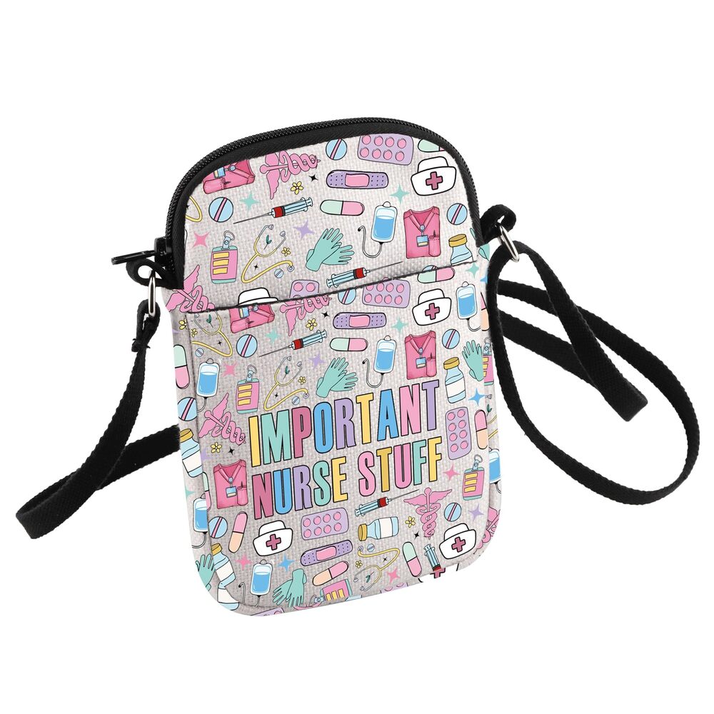 8804 Nurse Zipper Crossbody Bag Important Nurse Stuff Nursing Sling Bags
